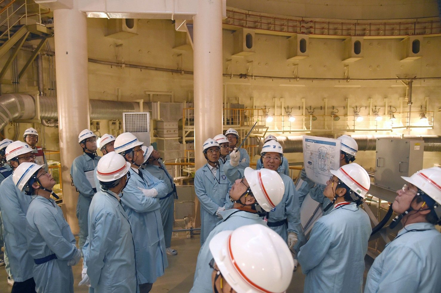 The specialists checks the nuclear power station