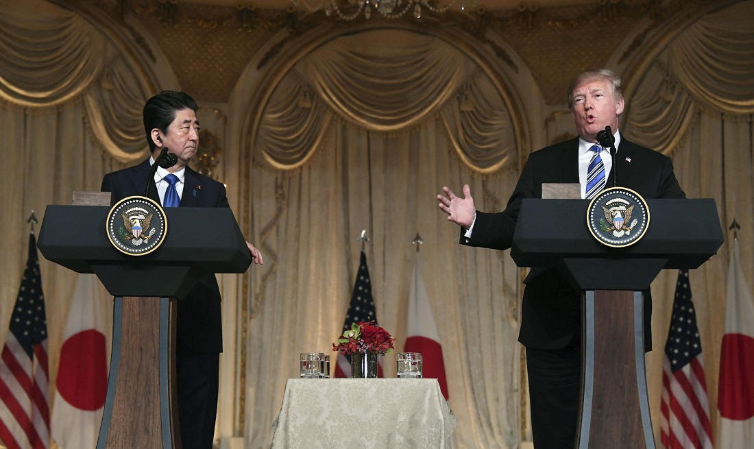 Prime Minister Shinzo Abe and President Donald Trump