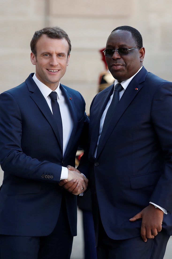 French President Emmanuel Macron and Senegalese President Macky Sall