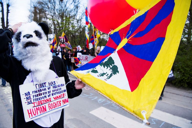 The Tibet Support Committee, The Danish Tibetan Cultural Society and Students for a Free Tibet hold a demonstration "Stop Panda Diplomacy!" in front of the Copenhagen Zoo