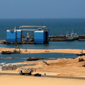 A general view of Colombo Port City construction site, Sri Lanka