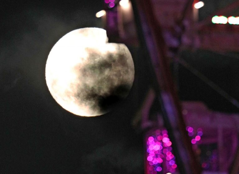 Autumn Big Moon and Mochi Dango in Japan