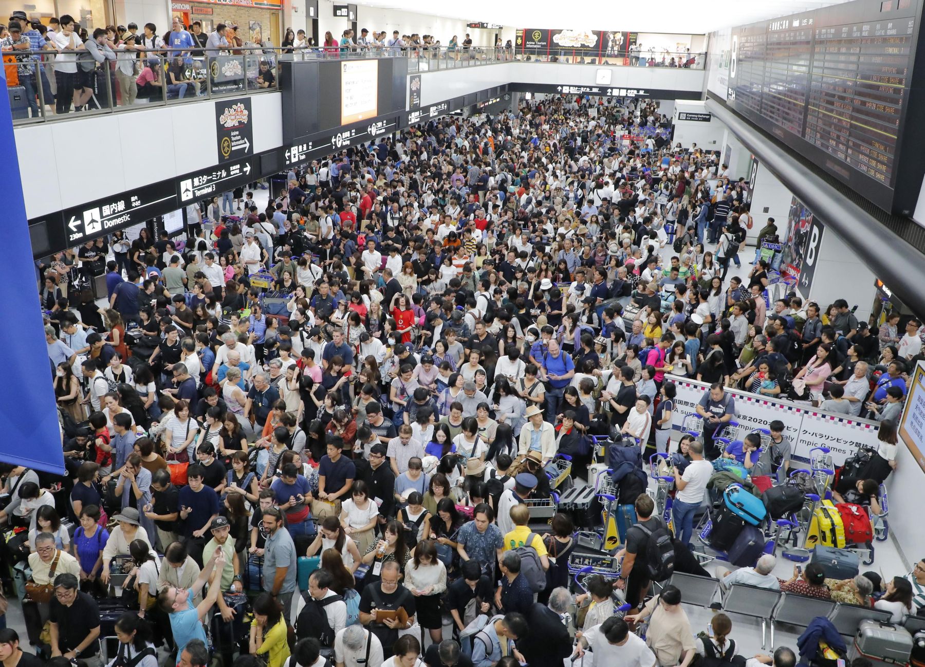 PHOTOS | Chaos at Narita as Typhoon Faxai Leaves Thousands Stranded | JAPAN Forward