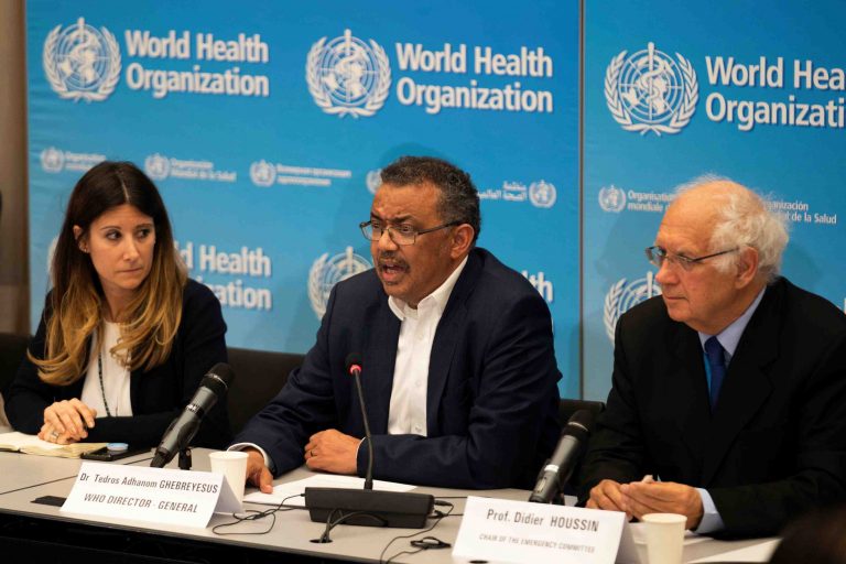 Director-General of WHOTedros takes part to a news conference after a meeting of the Emergency Committee for Pneumonia due to the Novel Coronavirus 2019-nCoV in Geneva