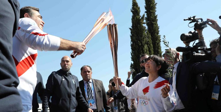 2020 Tokyo Olympics Torch Flame and Coronavirus 011