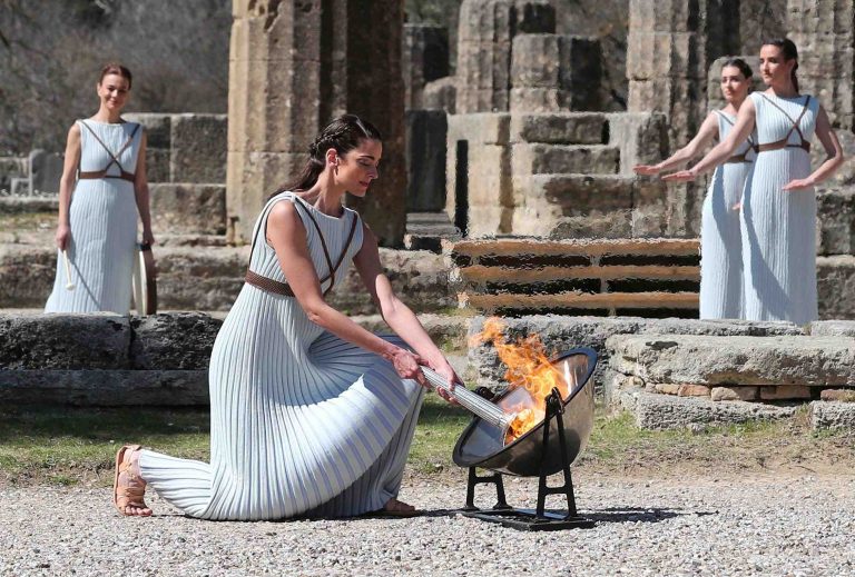 Lighting ceremony of the Olympic flame for Tokyo 2020