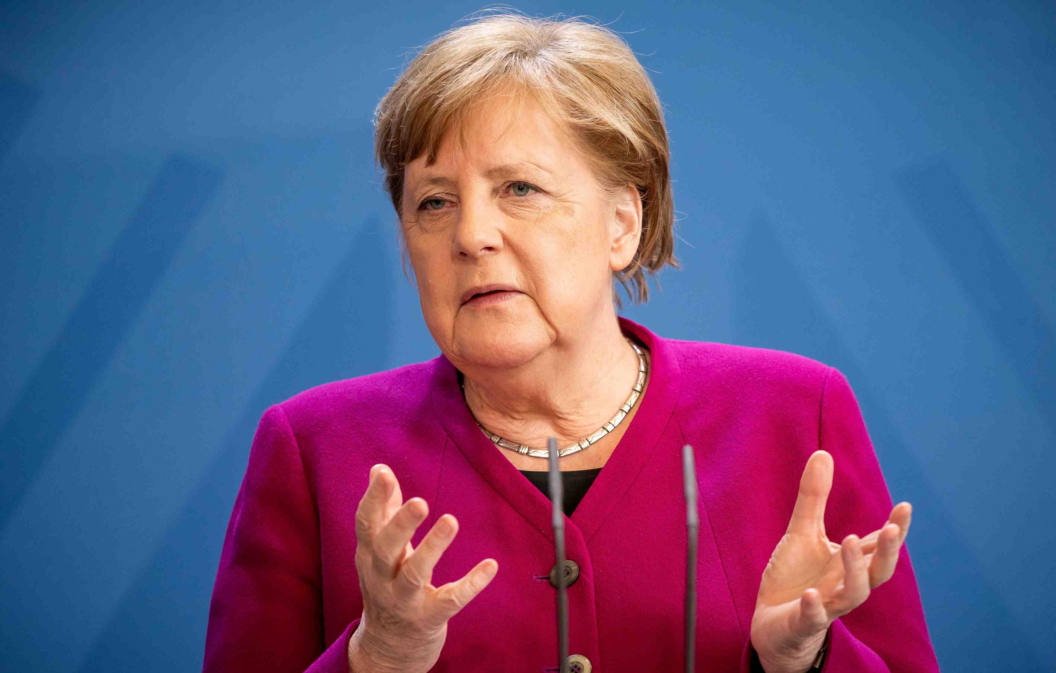 FILE PHOTO: German Chancellor Angela Merkel gives a statement in Berlin