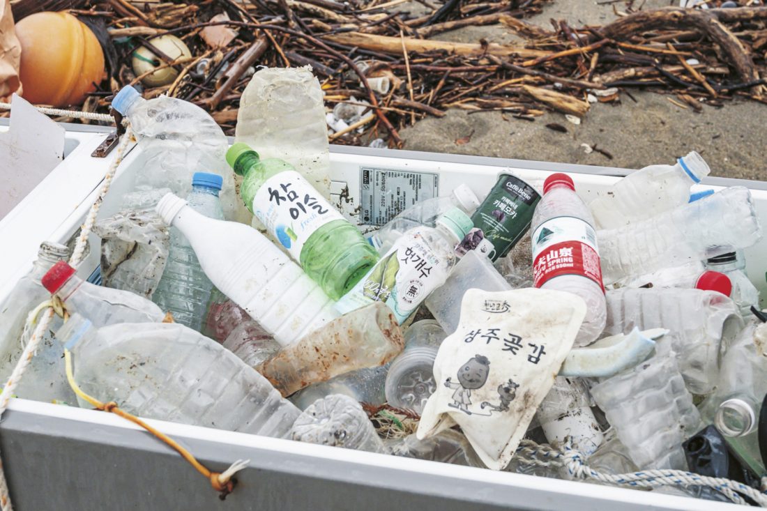 Much of the household garbage dumped into the sea in nearby countries floats over to Tsushima.