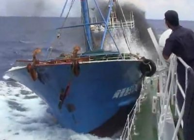 Chinese fishing boat crashes into Japanese Coast Guard vessel