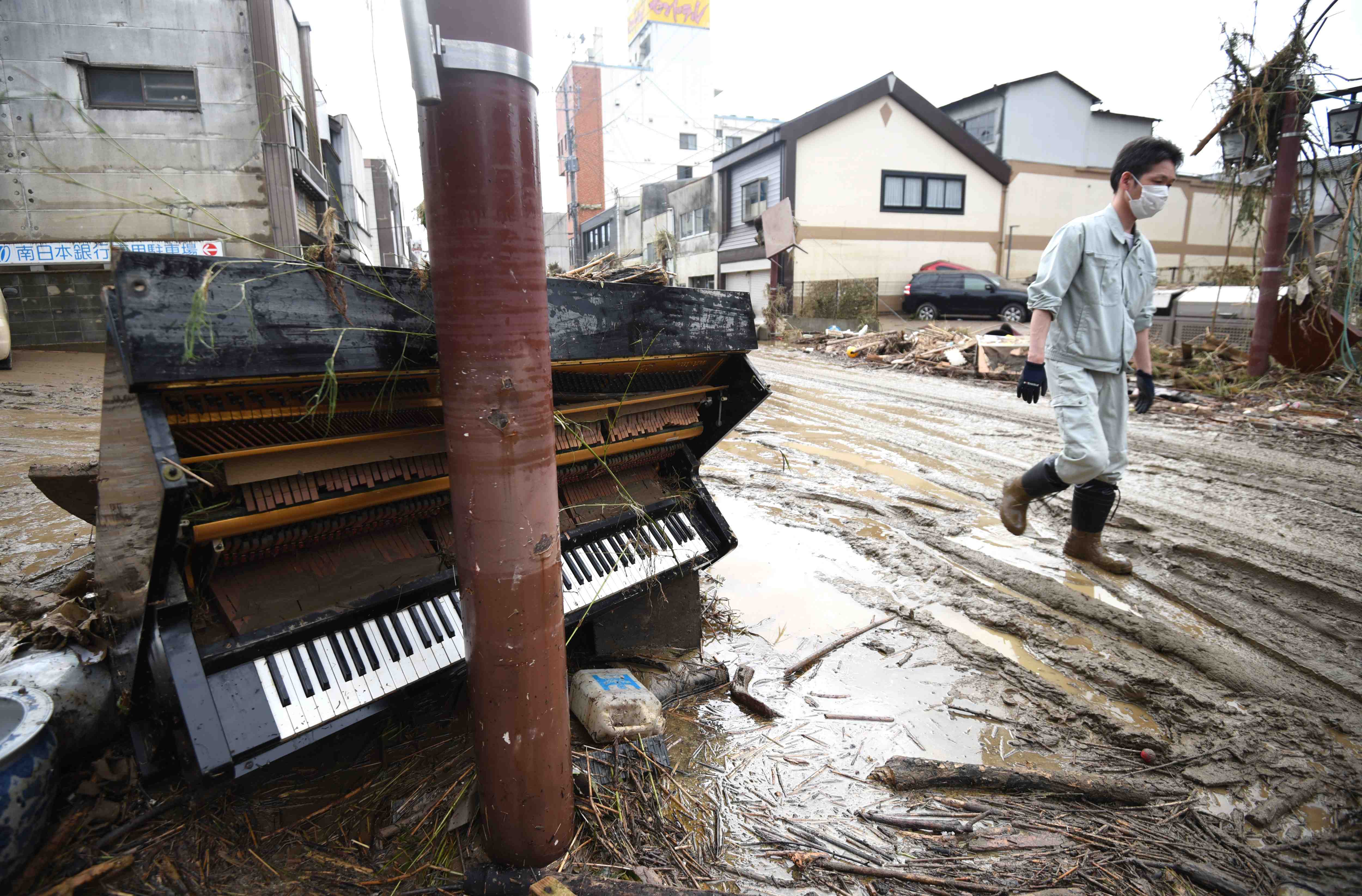 Heavy rains and flood at Kumamoto, Kyushu Japan