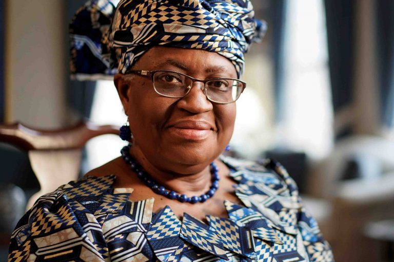 World Trade Organization (WTO) President Ngozi Okonjo-Iweala speaks during an interview in Potomac, Maryland.