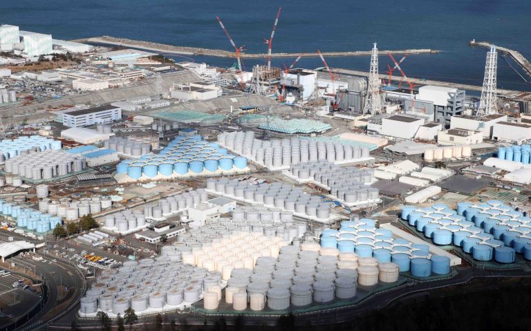 Tanks of treated water at Fukushima Daiichi nuclear facility