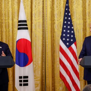 U.S. President Biden and South Korea's President Moon Jae-in hold a joint news conference, in Washington