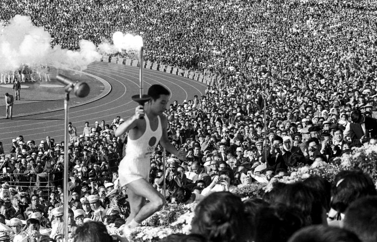 Lighting the Tokyo Olympic flame by Yoshinori Sakai in October, 1964 001