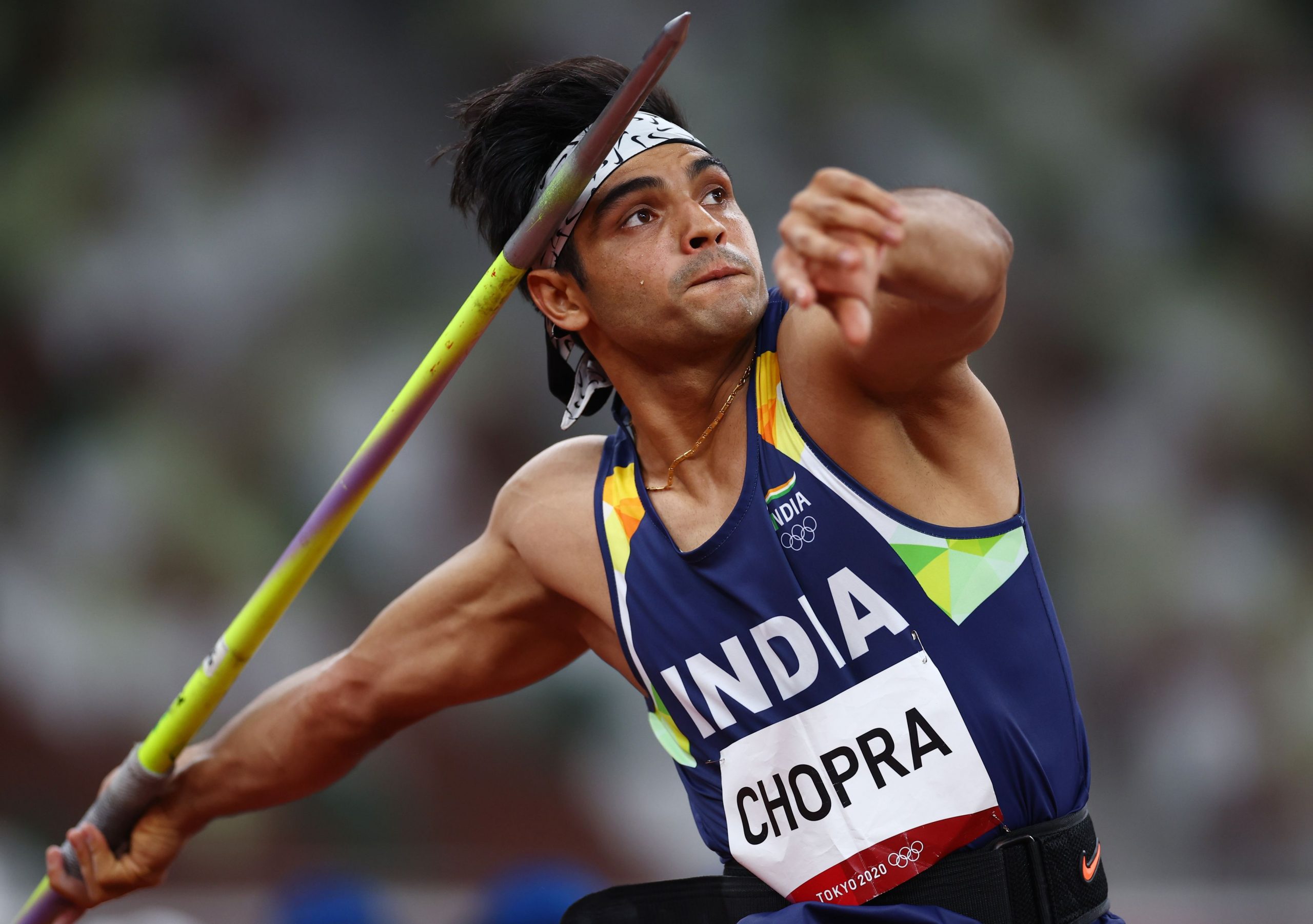 Tokyo 2020 Olympics - Athletics - Men's Javelin Throw - Final - Olympic Stadium, Tokyo, Japan - August 7, 2021. Neeraj Chopra of India in action REUTERS/Kai Pfaffenbach