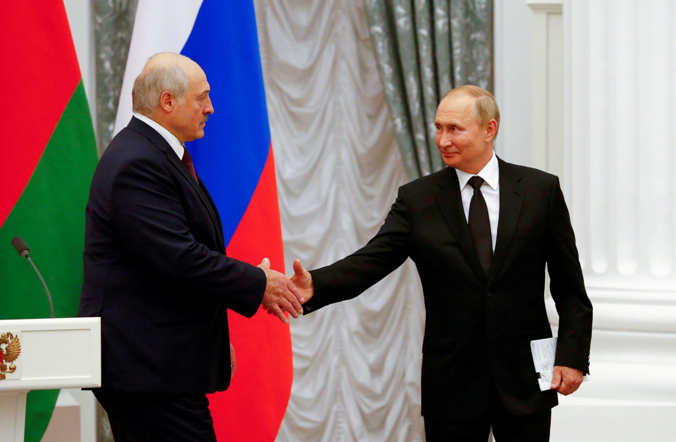 FILE PHOTO: Russian President Putin and Belarusian President Lukashenko ...