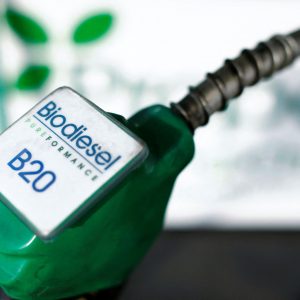 FILE PHOTO: Photo illustration of a fuel nozzle from a bio diesel fuel pump at a filling station in San Diego