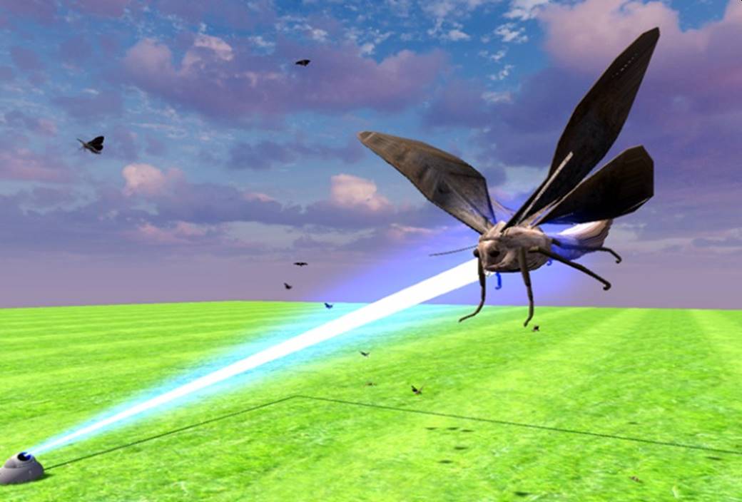 Using Laser beam to aim at pests. National Agriculture and Food Research Organization Picture (2)