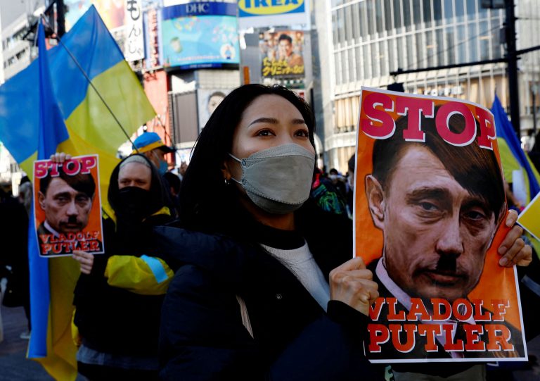 A rally against Russia's invasion of Ukraine in Tokyo