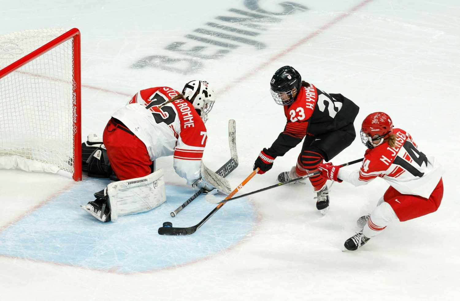 hockey puck through sword