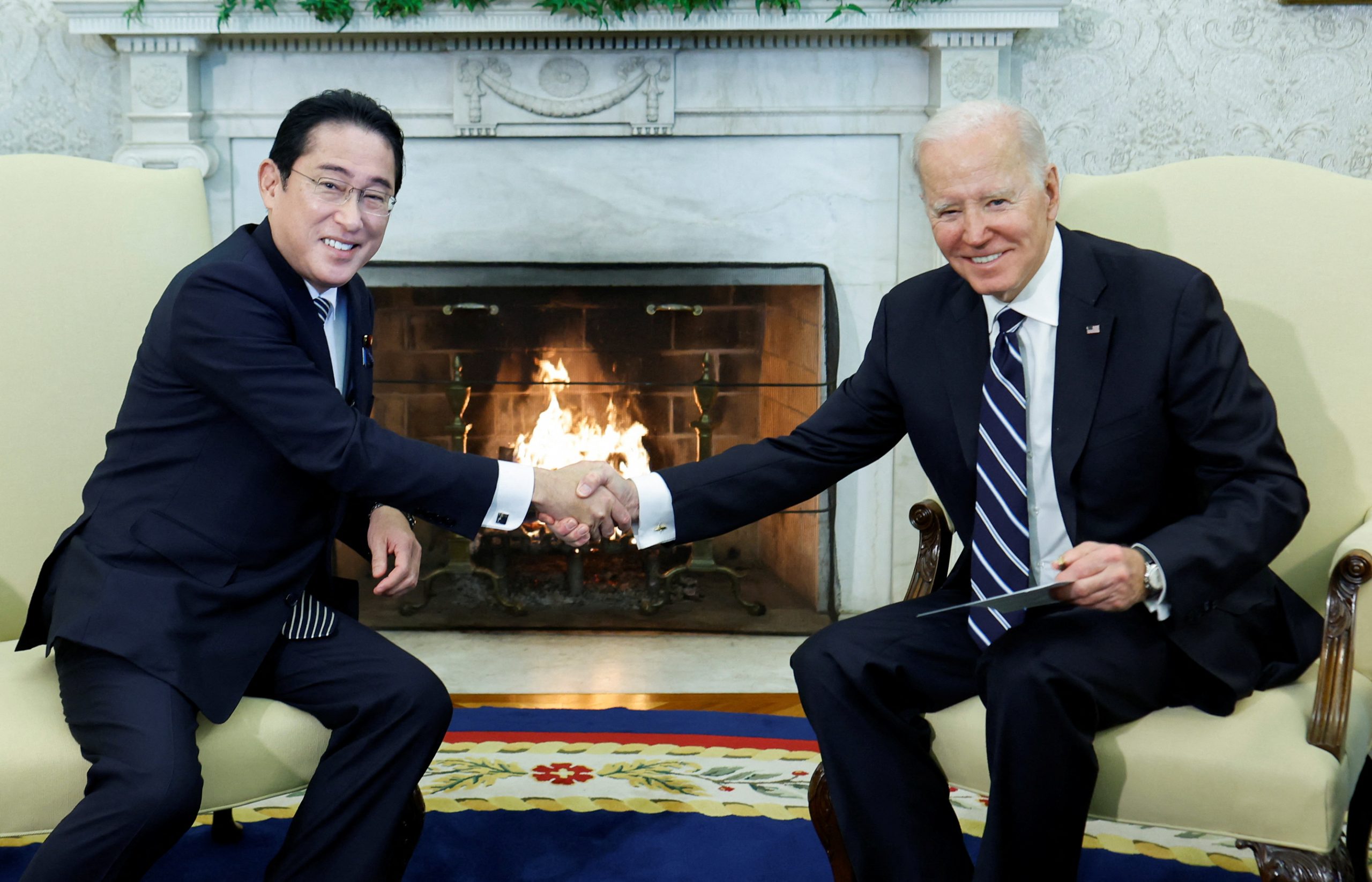 U.S. President Biden welcomes Japanese Prime Minister Kishida at the White House in Washington