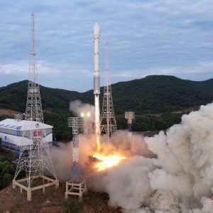 North Korea military reconnaisance satellite May 2023 via Kyodo rs