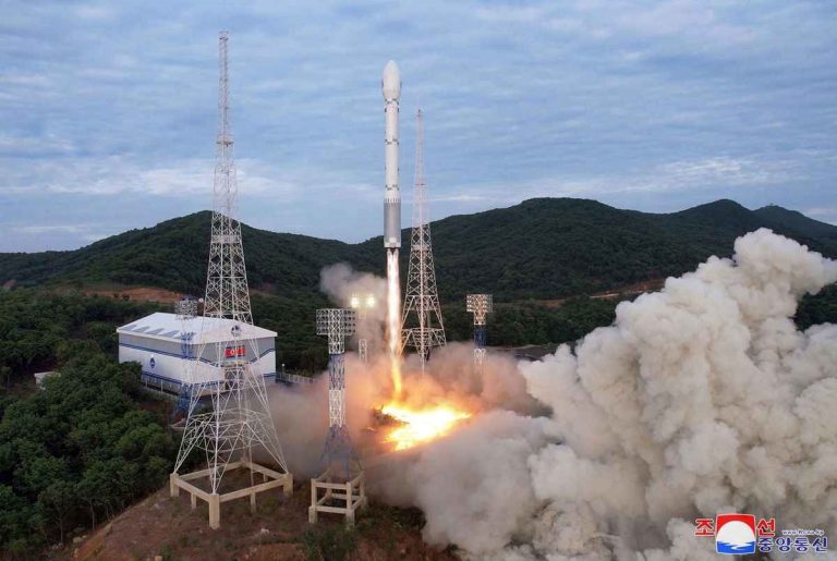 North Korea military reconnaisance satellite May 2023 via Kyodo rs