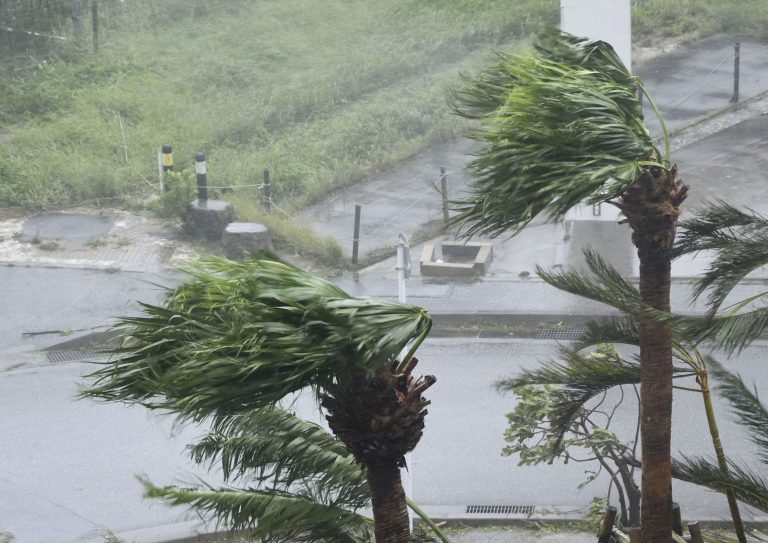 Typhoon in Okinawa, on August 5